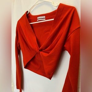 Urban Outfitters Ribbed cropped long Sleeve Top size Small